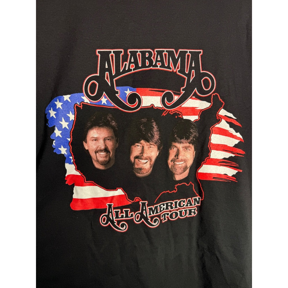 Alabama All American Tour T-Shirt Jerzees HiDensi-T Black 3XL Country Music Band